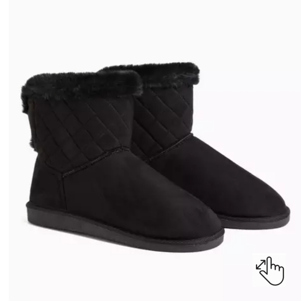 Faux Fur Trimmed Quilted Cozy Booties (WW)
